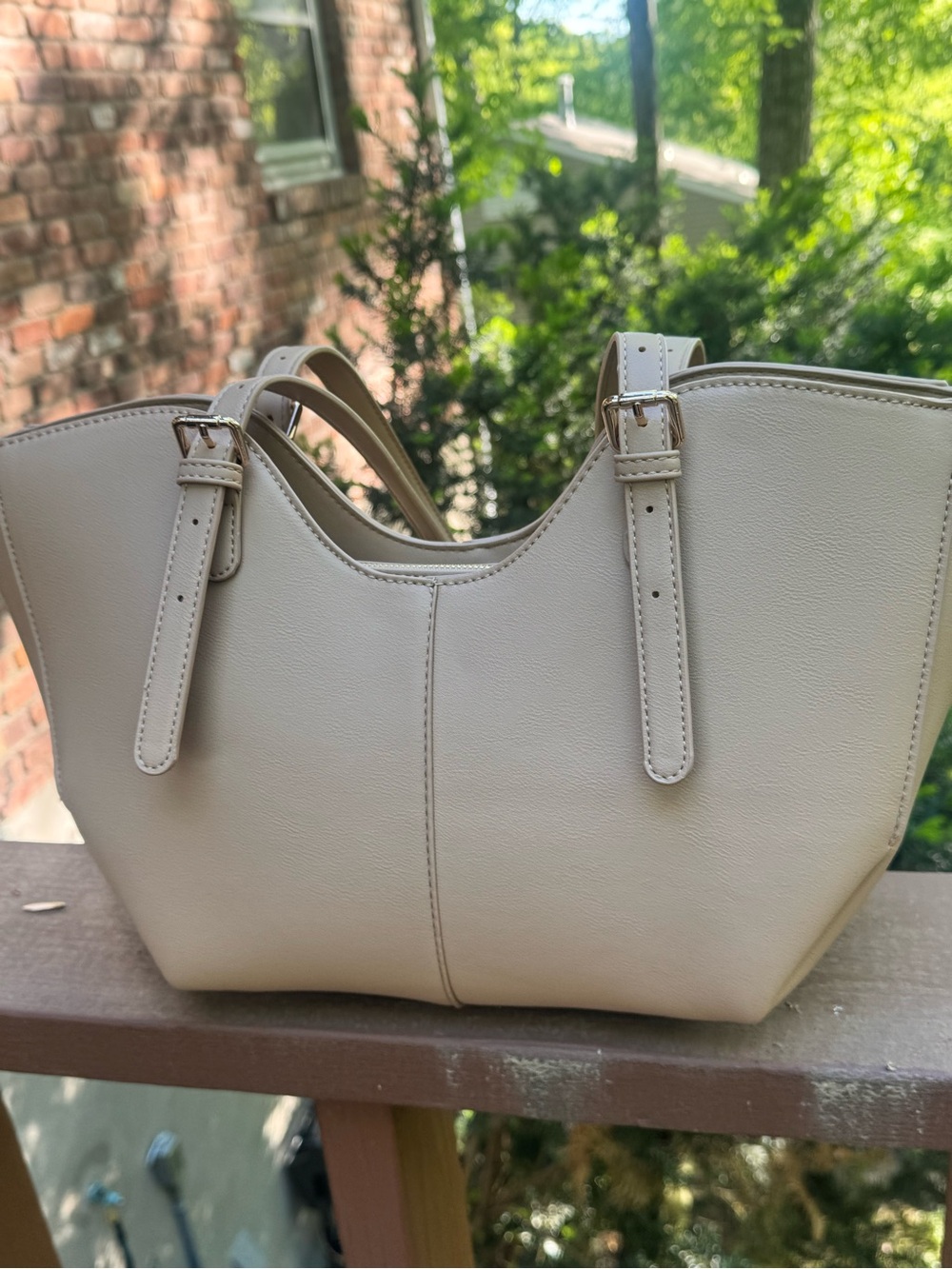 Ello Cora Taupe Structured Shoulder Bag — Polene Vibes—Sold Out Style - Picture 2 of 11